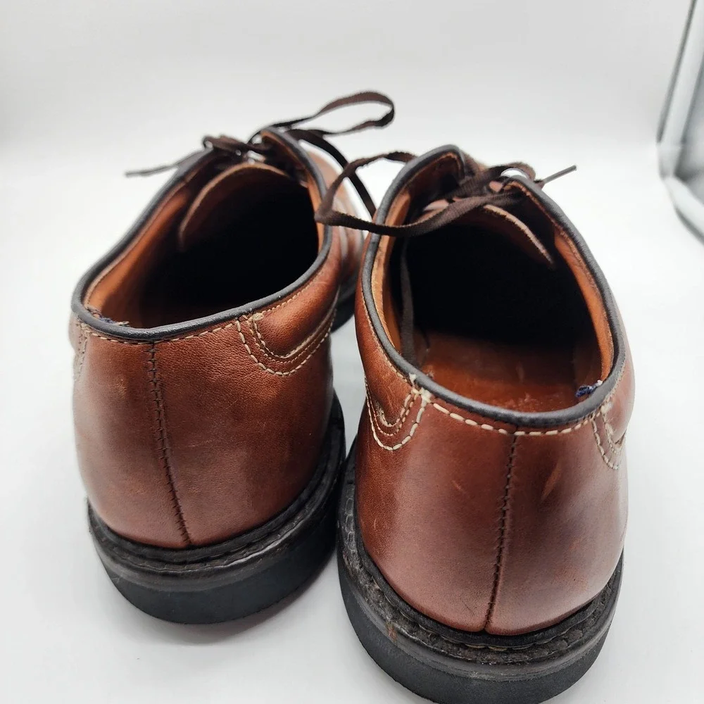 Allen Edmonds Wilbert Brown Leather Apron Toe Dress Shoes Men 12B USA Rubber Sol